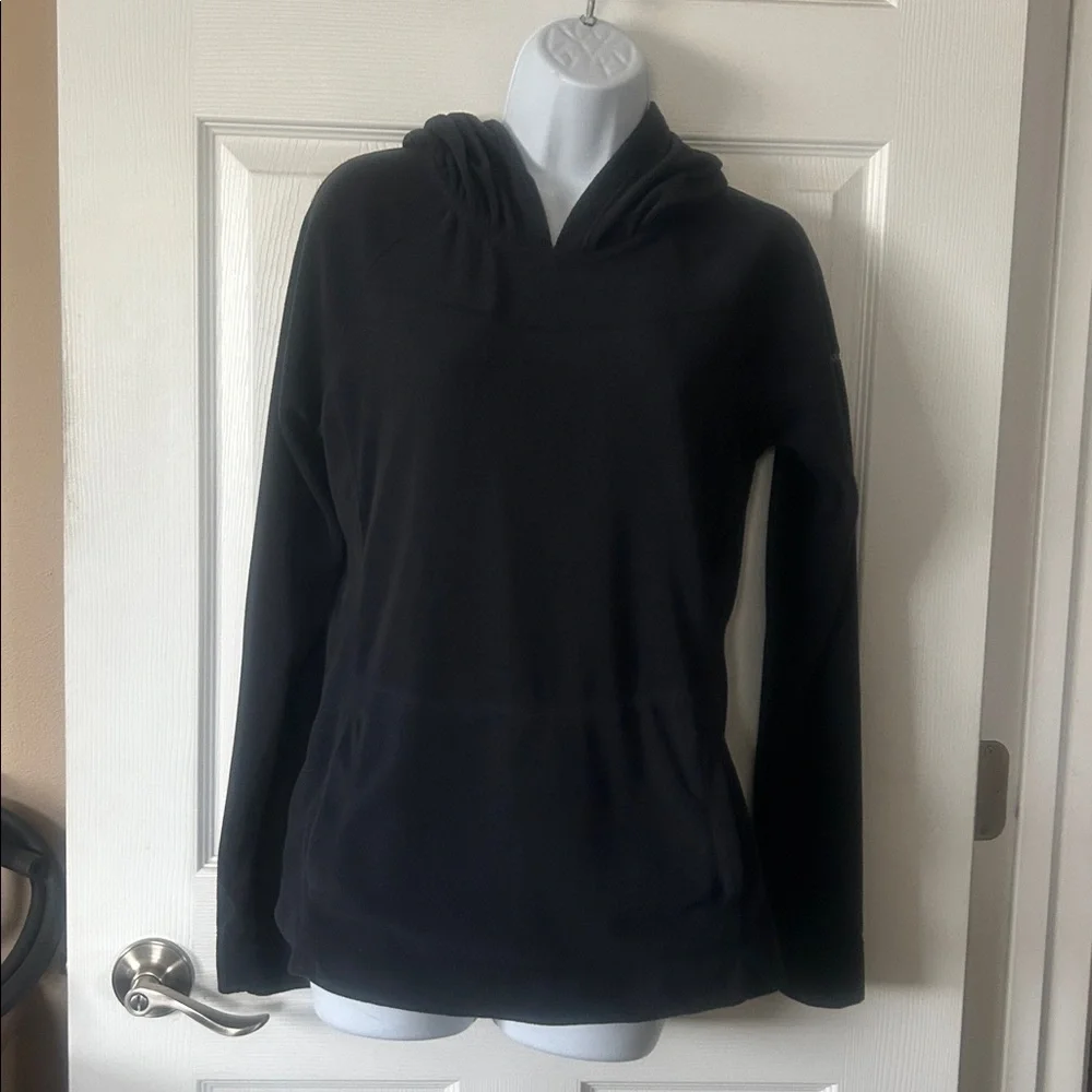 COLUMBIA Black Hooded lightweight fleece sweatshirt. excellent condition - Picture 1 of 1